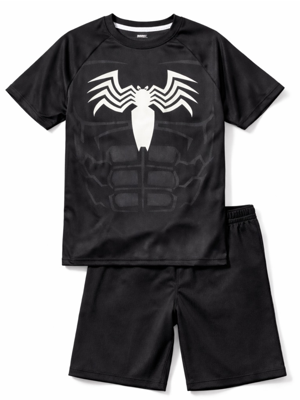 Marvel Spider-Man Venom Boys Size 16 Graphic Tee & Shorts Set Black Athletic